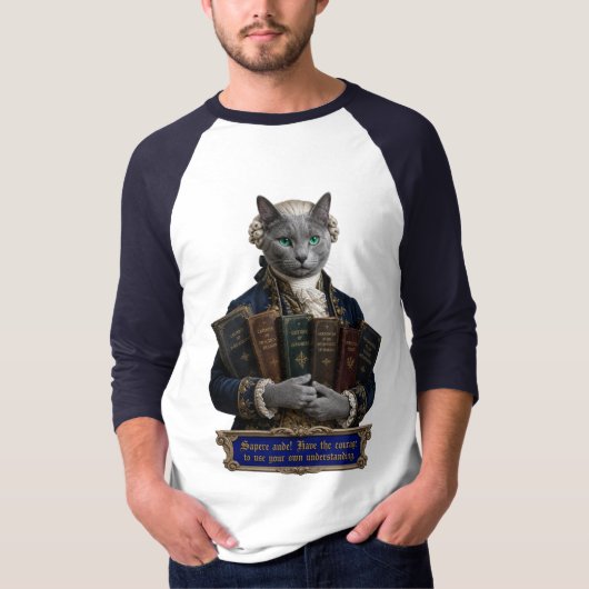 Russisch Blau Immanuel Kant Kat T-shirt (Voorkant)