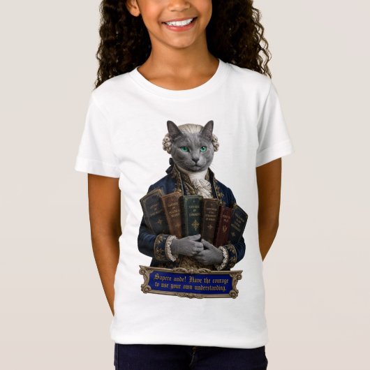 Russisch Blau Immanuel Kant Kat T-shirt (Voorkant)