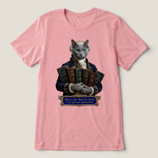 Russisch Blau Immanuel Kant Kat Tri-Blend Shirt (Design voorkant)