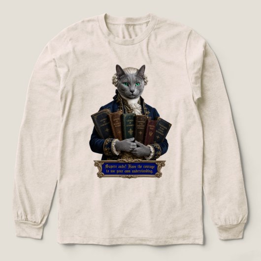 Russisch Blau Immanuel Kant Kat Tri-Blend Shirt (Voorkant)