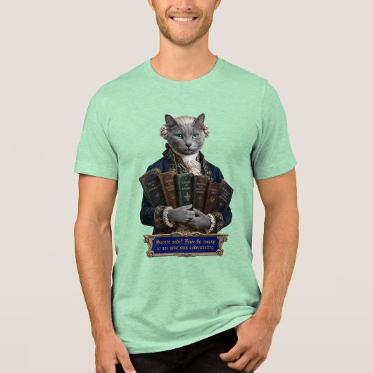 Russisch Blau Immanuel Kant Kat Tri-Blend Shirt (Voorkant)