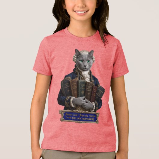 Russisch Blau Immanuel Kant Kat Tri-Blend Shirt (Voorkant)