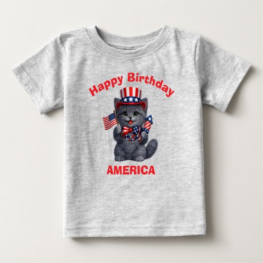 Russisch Blau Kitten (1h) Patriottisch Kinder T-Sh (Voorkant)