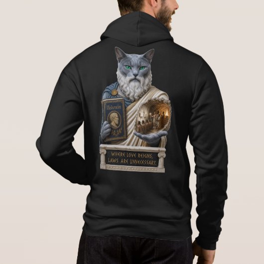 Russisch Blau Plato Kat Hoodie (Achterkant)