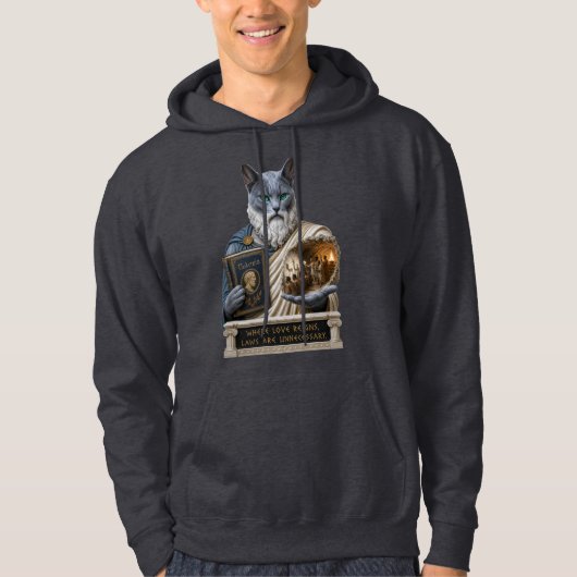 Russisch Blau Plato Kat Hoodie (Voorkant)