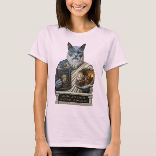 Russisch Blau Plato Kat T-shirt (Voorkant)