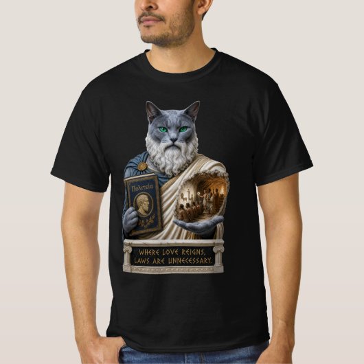 Russisch Blau Plato Kat T-shirt (Voorkant)