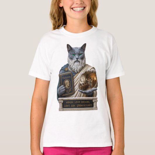 Russisch Blau Plato Kat T-shirt (Voorkant)
