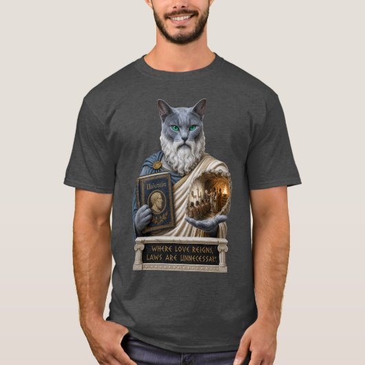 Russisch Blau Plato Kat T-shirt (Voorkant)