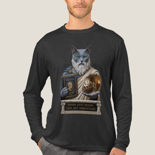 Russisch Blau Plato Kat Tri-Blend Shirt (Voorkant volledig)