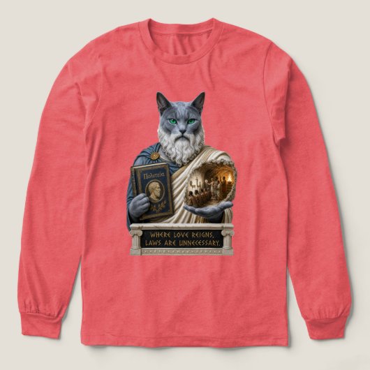 Russisch Blau Plato Kat Tri-Blend Shirt (Voorkant)