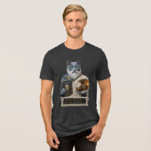 Russisch Blau Plato Kat Tri-Blend Shirt (Voorkant volledig)