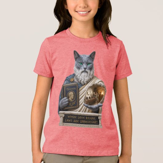 Russisch Blau Plato Kat Tri-Blend Shirt (Voorkant)
