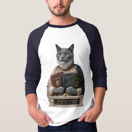 Russisch Blauw Aristoteles Kat T-shirt (Voorkant)