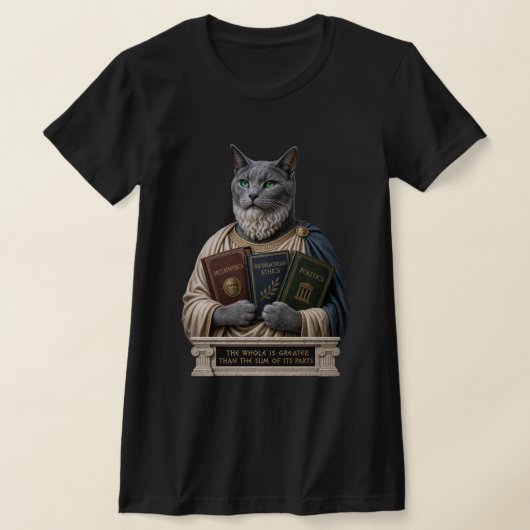 Russisch Blauw Aristoteles Kat T-shirt (Laagn)