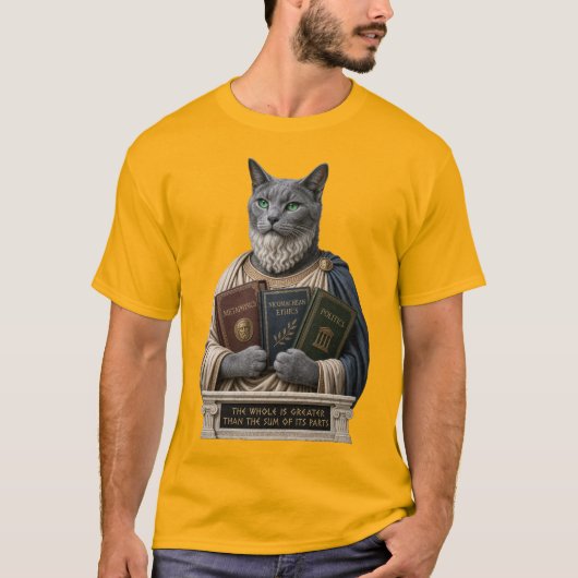 Russisch Blauw Aristoteles Kat T-shirt (Voorkant)