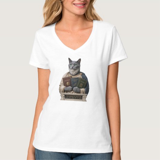 Russisch Blauw Aristoteles Kat T-shirt (Voorkant)