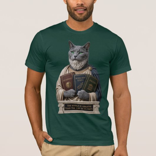 Russisch Blauw Aristoteles Kat T-shirt (Voorkant)