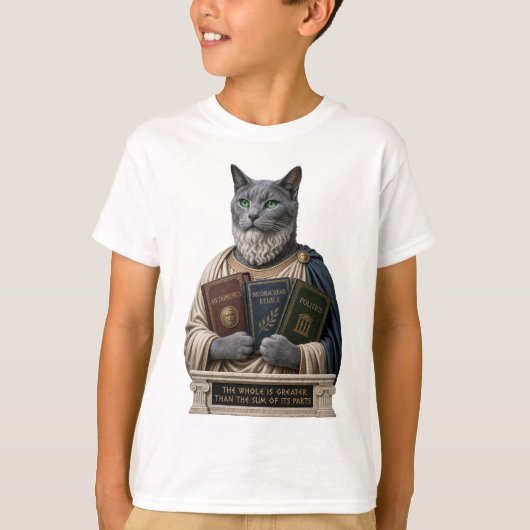 Russisch Blauw Aristoteles Kat T-shirt (Voorkant)