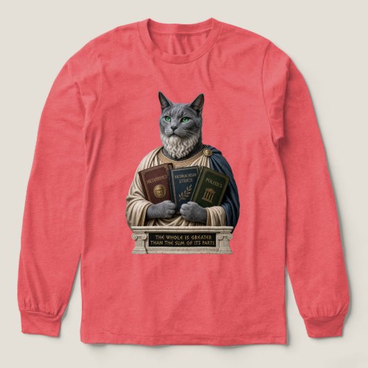 Russisch Blauw Aristoteles Kat Tri-Blend Shirt (Voorkant)