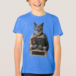 Russisch Blauw Aristoteles Kat Tri-Blend Shirt