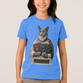 Russisch Blauw Aristoteles Kat Tri-Blend Shirt (Voorkant)