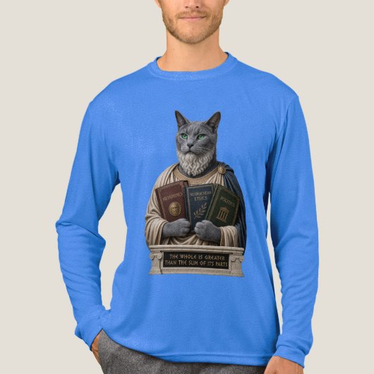 Russisch Blauw Aristoteles Kat Tri-Blend Shirt (Voorkant volledig)