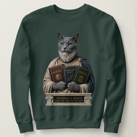 Russisch Blauw Aristoteles Kat Trui (Design voorkant)