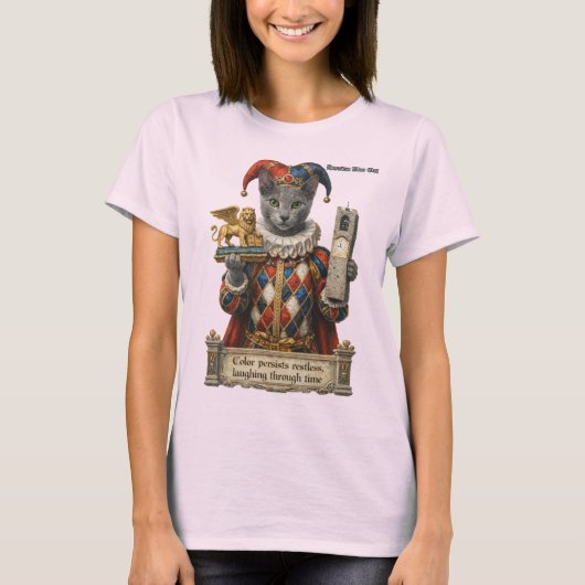 Russisch Blauw Arlequin Kat T-shirt (Voorkant)