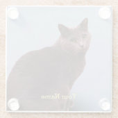 Russisch blauw blik glazen onderzetter (Achterkant)