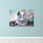 Russisch blauw canvas afdruk (Insitu (Houten vloer))