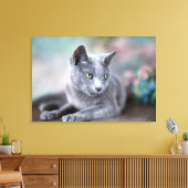 Russisch blauw canvas afdruk (Insitu (Woonkamer))