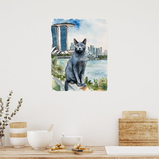 Russisch blauw - Cat Art Print (Keuken)