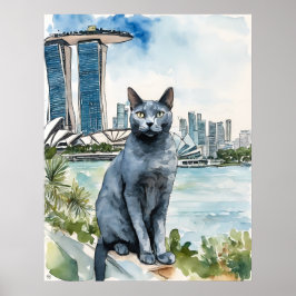 Russisch blauw - Cat Art Print