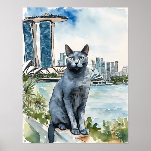 Russisch blauw - Cat Art Print (Voorkant)