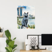 Russisch blauw - Cat Art Print (Thuiskantoor)