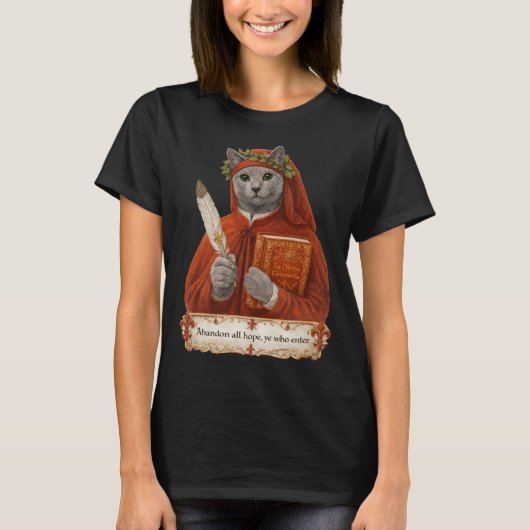 Russisch Blauw Dante Alighieri Kat T-shirt (Voorkant)