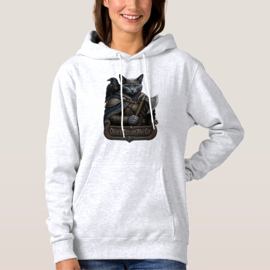 Russisch Blauw Edel Odin’s Kat Hoodie (Voorkant)