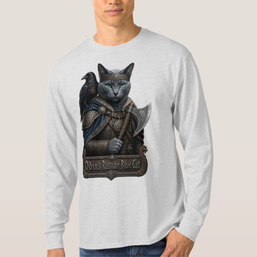Russisch Blauw Edel Odin’s Kat T-shirt (Voorkant)