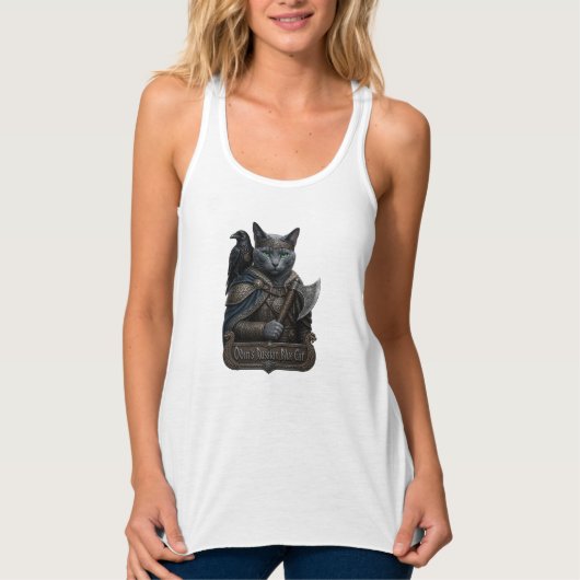 Russisch Blauw Edel Odin’s Kat Tanktop (Voorkant)