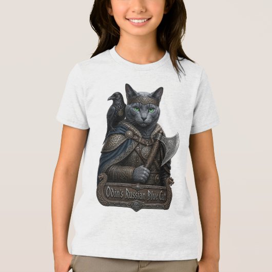 Russisch Blauw Edel Odin’s Kat Tri-Blend Shirt (Voorkant)