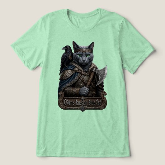 Russisch Blauw Edel Odin’s Kat Tri-Blend Shirt (Design voorkant)