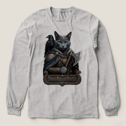 Russisch Blauw Edel Odin’s Kat Tri-Blend Shirt (Voorkant)