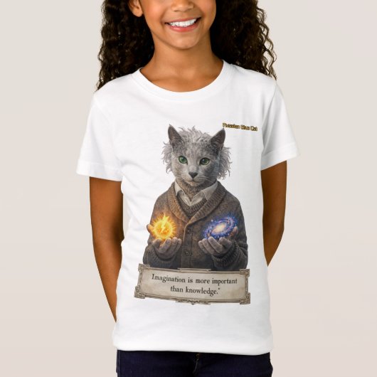 Russisch Blauw Einstein Kat - Verbeelding T-shirt (Voorkant)