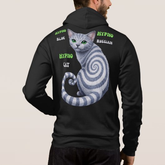 Russisch Blauw Hypno Kat Hoodie (Achterkant)