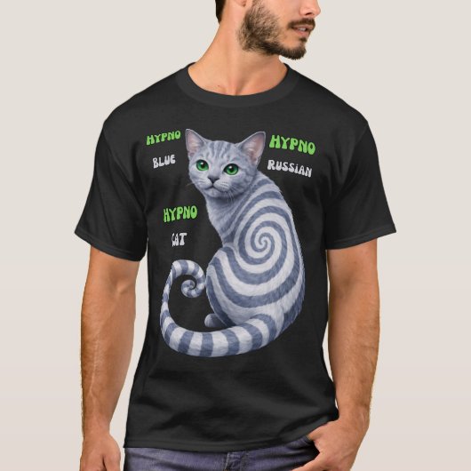 Russisch Blauw Hypno Kat T-shirt (Voorkant)
