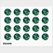 Russisch blauw in groen ronde sticker (Vel)