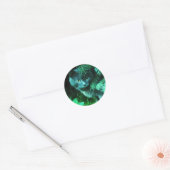Russisch blauw in groen ronde sticker (Envelop)