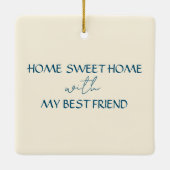 Russisch Blauw Kat in Raam met Waterverf Bloem Keramisch Ornament (Achterkant)