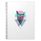 Russisch blauw Kat  Retro Vaporwave Beach Vib Notitieboek (Voorkant)